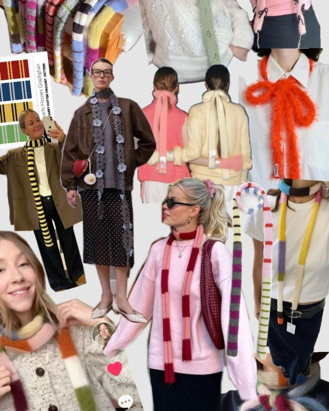 Bufanda skinny y bufandas finas de rayas: tendencias otoño 2025