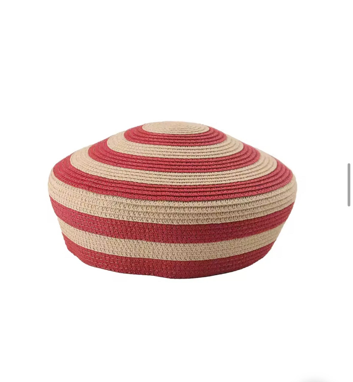 Casquete Venecia bicolor natural y rojo