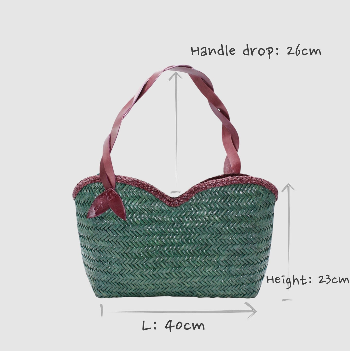 Bolso trenzado premium verde