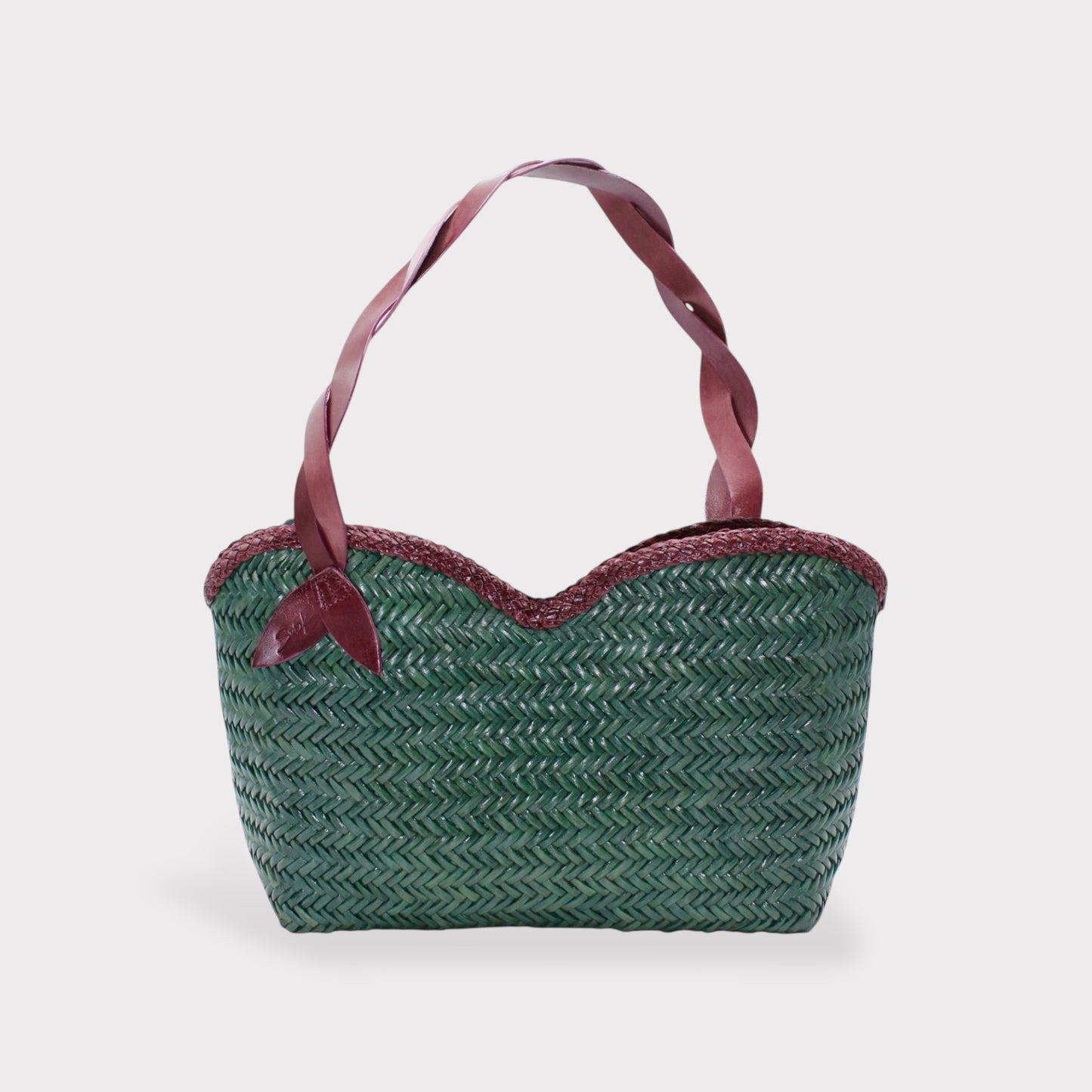 Bolso trenzado premium verde