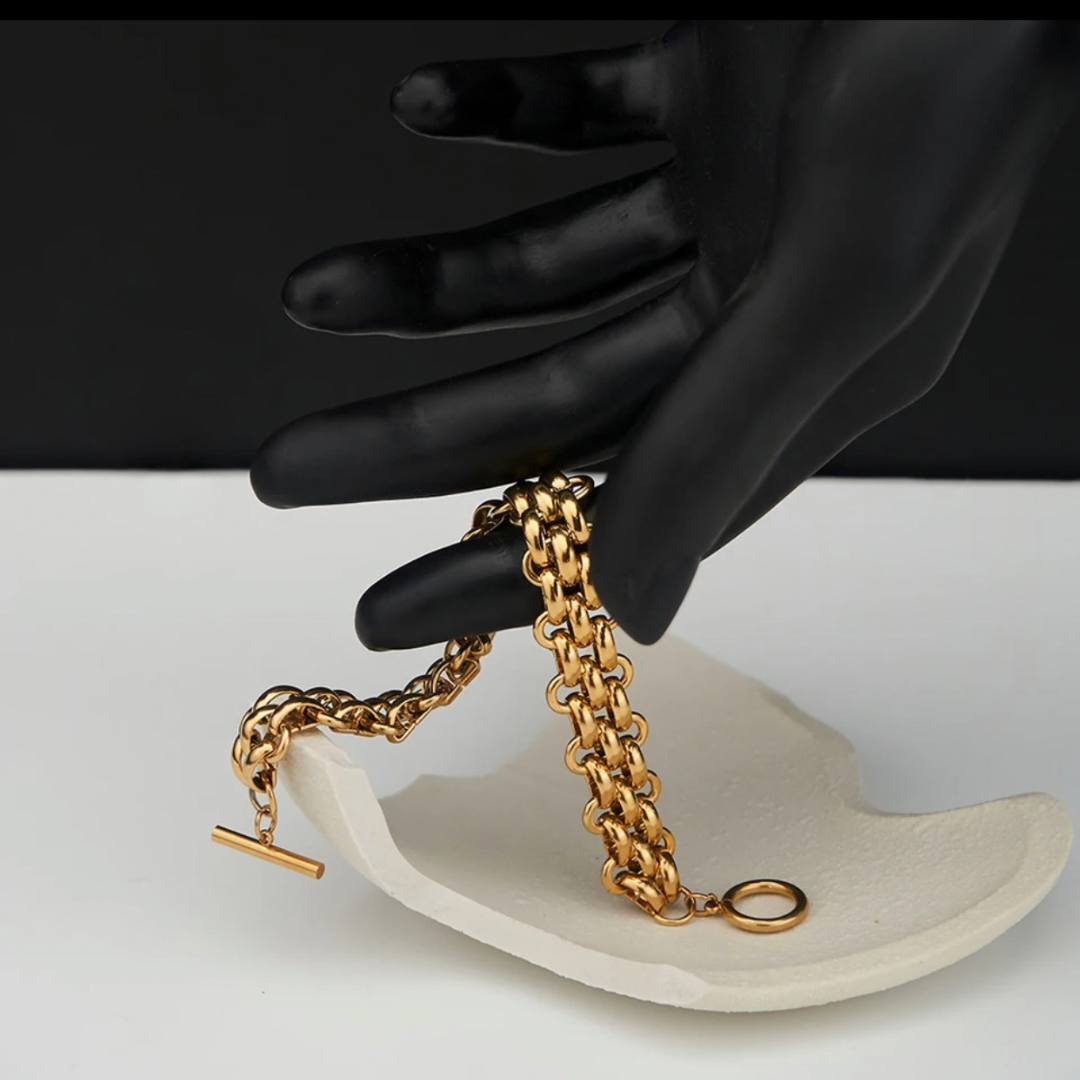 Pulseira trançada dourada