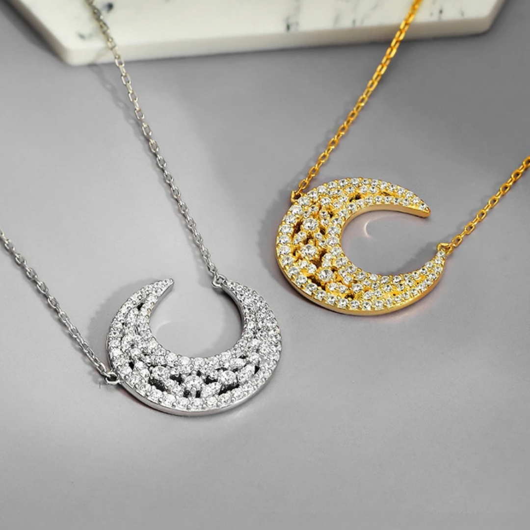 Colar de ouro lua cheia
