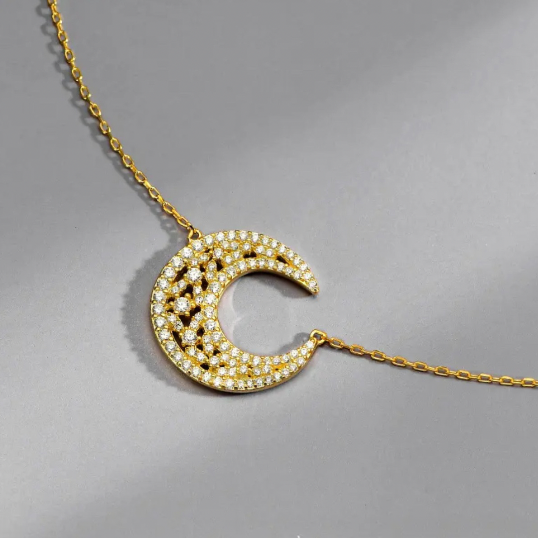 Colar de ouro lua cheia