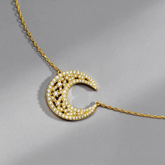 Colar de ouro lua cheia